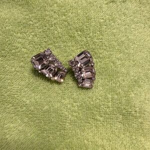 Vintage Coro Elegant Silver Crystal Earrings